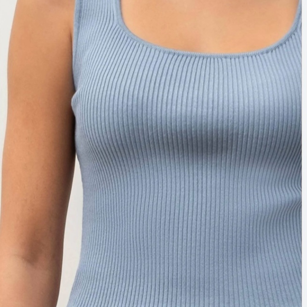NWT The Workshop Studio Lettuce Hem Ribbed Sweater Tank Top Size Small - Picture 4 of 11